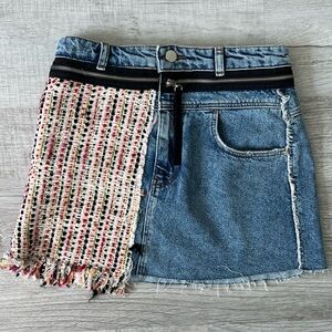 Zara Denim Patchwork Skirt